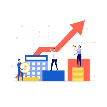 Financial administration vector illustration concept with characters. Modern  Stock Illustration