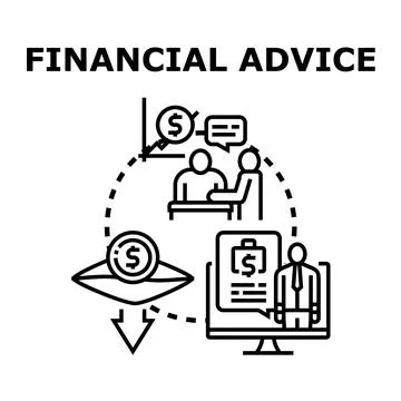 Financial advice concept offering planning and investment guidance Stock Illustration