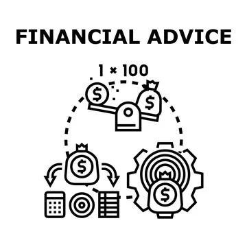 Financial advice concept for wealth management building strategy Stock Illustration