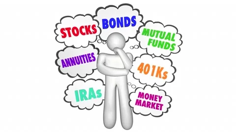 Financial Advice Thinker Thought Clouds Stocks Money Investments Stock Footage 61159213