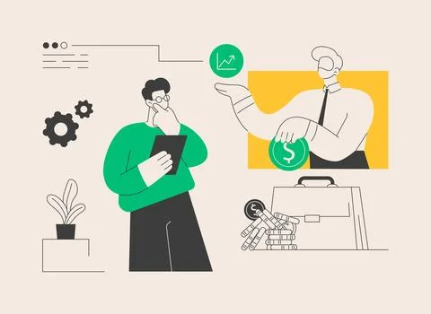 Financial adviser abstract concept vector illustration. Stock Illustration