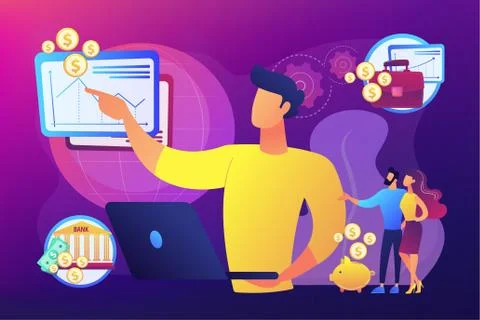 Financial adviser concept vector illustration Stock Illustration