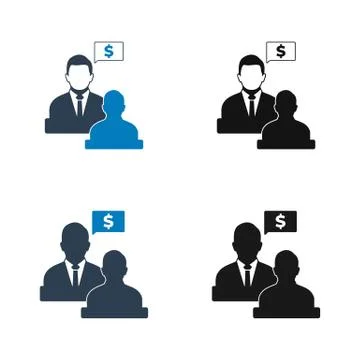 Financial Adviser Icon set. Flat style vector EPS. Stock Illustration