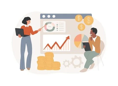 Financial adviser isolated concept vector illustration. Ilustración de archivo