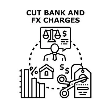 Financial adviser optimizing bank and foreign exchange charges Stock Illustration