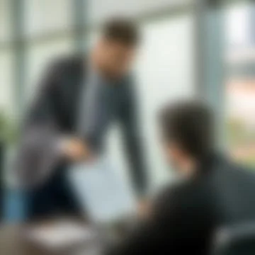 Financial Advisor Explaining Contract Terms to Client in Office Meeting Stock Photos