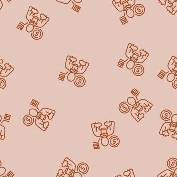 Financial advisor line seamless pattern Stock Illustration