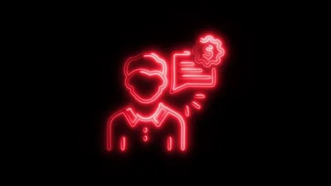 Financial Advisor Outline Icon in HD Video Neon Animation  Consultancy and Vidéo 304374575