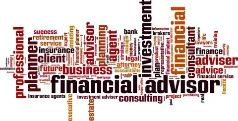 Financial advisor word cloud Stock Illustration