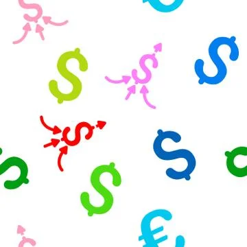 Financial Aggregator Flat Vector Seamless Pattern Stock Illustration