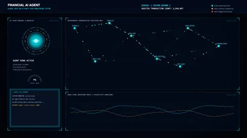 Financial Ai Agent Interface, Data Analysis and Digital Network Vidéo 341736835