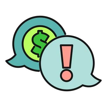 Financial alert speech bubbles with dollar warning symbol Stock Illustration