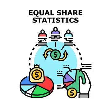 Financial allocation and resource distribution statistics concept Illustrazione stock
