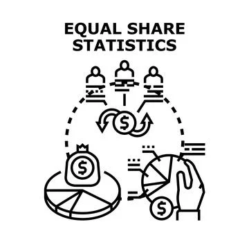Financial allocation and resource distribution statistics concept Illustrazione stock