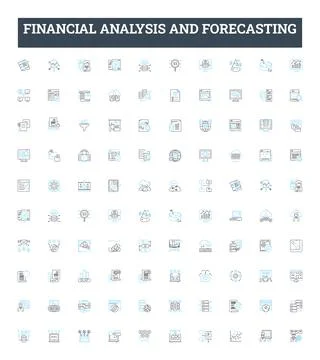 Financial analysis and forecasting vector line icons set. Financial, Analysis Stock Illustration