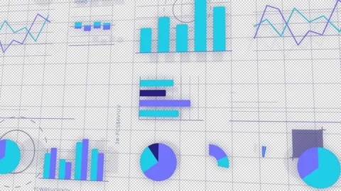 Financial analysis chart graph dark background animation Stock Footage 321853810
