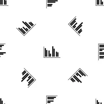 Financial analysis chart pattern seamless black 스톡 일러스트