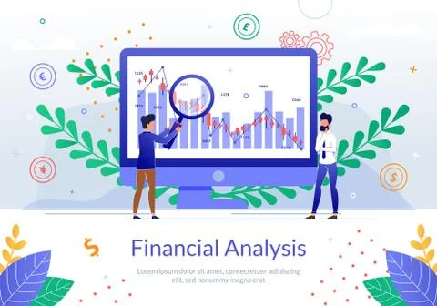 Financial Analysis of Company Growth Vector Banner Stock Illustration