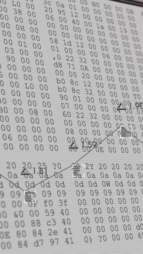 Financial analysis on computer screen with binary code and data chart animation Video stock 319617405