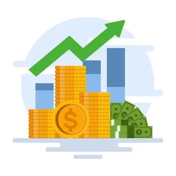 Financial analysis concept, handing over money for business investment. Stock Illustration