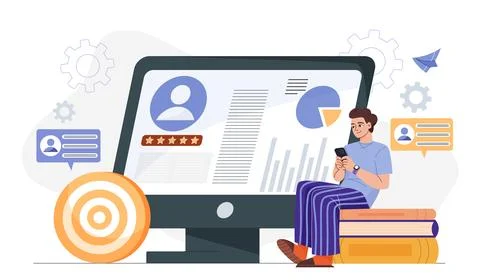 Financial analysis concept. Vector illustration Illustrazione stock