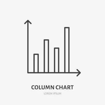 Financial analysis flat logo, chart, graph icon. Data visualization vector Stock Illustration