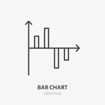 Financial analysis flat logo, chart, graph icon. Data visualization vector Stock Illustration