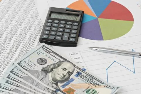 Financial analysis with the graph Foto stock