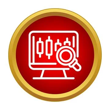 Financial analysis icon finding stock market trends 스톡 일러스트