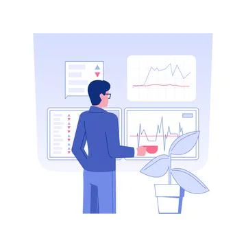 Financial analysis isolated concept vector illustration. Ilustración de archivo