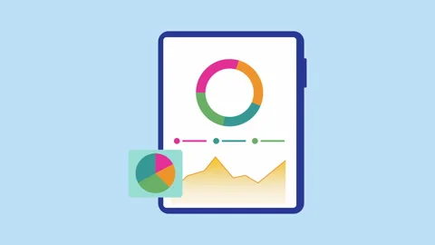 Financial analysis pie chart and line graph 2d with Alpha Matte Stock Footage 335800402