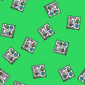 Financial analysis report vector seamless pattern Stock Illustration