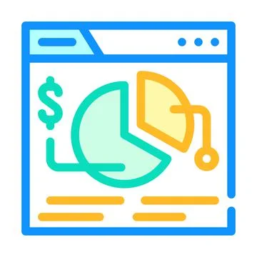 Financial analysis seo optimization color icon vector illustration Illustrazione stock