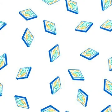 Financial analysis seo optimization isometric icon seamless pattern Stock-Illustration