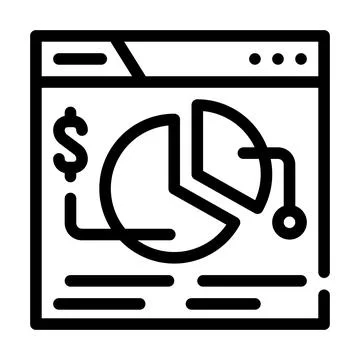 Financial analysis seo optimization line icon vector illustration Stock Illustration