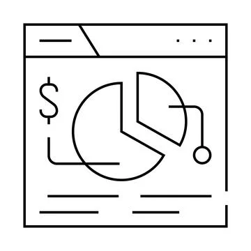 Financial analysis seo optimization line icon vector illustration Stock Illustration