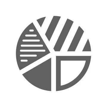 Financial analysis, statistics, gray color pie chart icon Illustrazione stock