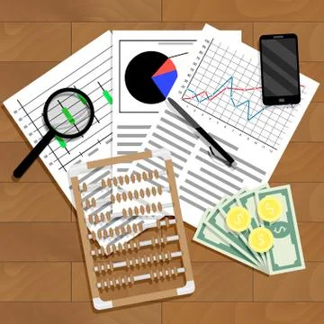 Financial analysis of statistics Stock Illustration