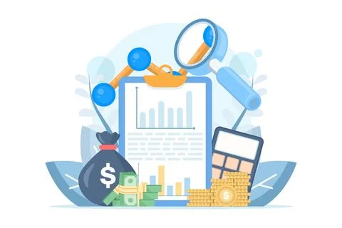 Financial Analyst Accounting Concepts, Data Analysis. Stockillustratie
