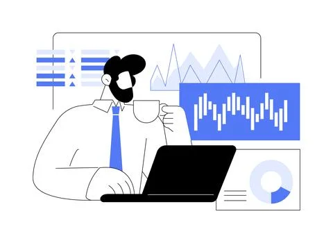 Financial analyst isolated cartoon vector illustrations. Ilustración de archivo