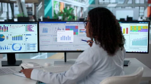 Financial Analyst Reviewing Key Performance Indicators Stock Footage 341011599