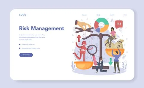 Financial analyst web banner or landing page. Business character Stock Illustration