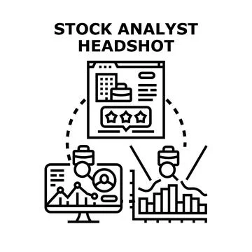 Financial analyst working on market data investment overview Stock Illustration