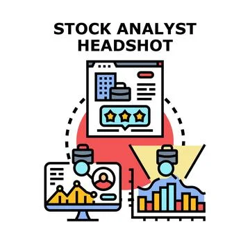 Financial analyst working on market data investment overview Stock Illustration