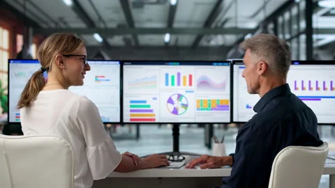 Financial Analysts Celebrate Reaching Key Performance Goals Stock Footage 336791817
