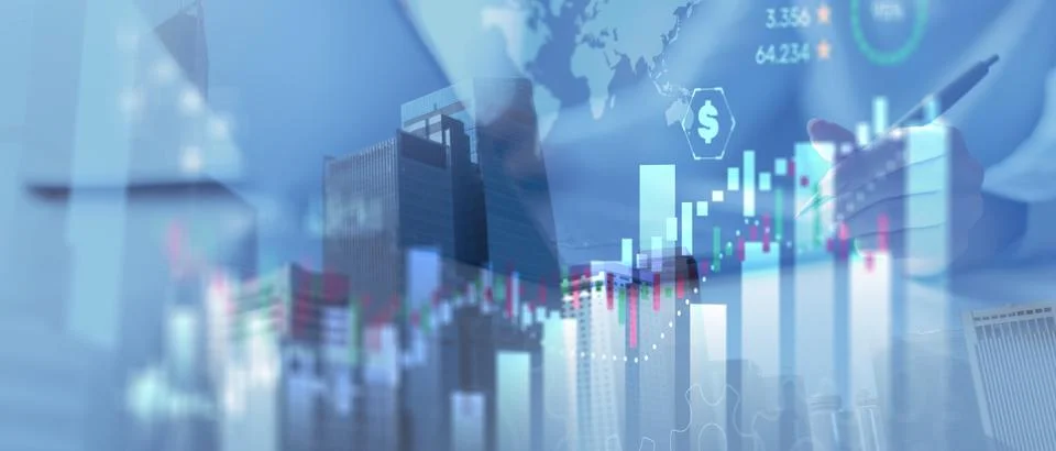 Financial Analytics and DataVisualization Stock Market Trading and Investment 스톡 사진
