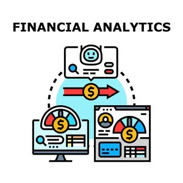 Financial analytics concept with data processing イラスト素材