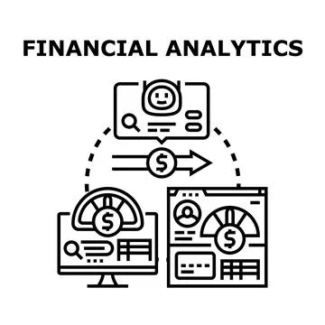 Financial analytics concept with data processing 库存插图