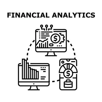Financial analytics data processing and business management Stock-Illustration