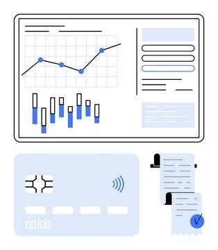 Financial analytics, digital payments, expense tracking, modern business tool Stock Illustration